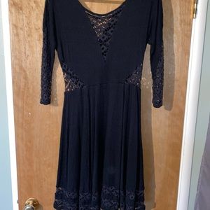 Free People Black Lace Cutout Dress